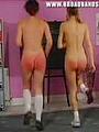 Two naked girls humiliated and spanked