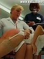 Pretty blonde gets naked and spanked